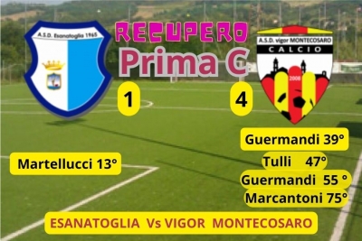 Recupero 1&agrave; C: La capolista Vigor Montecosaro travolge l'Esanatoglia