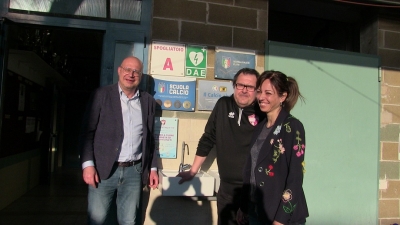 Giornata mondiale dell'acqua: l'US Tolentino ha inaugurato una fonte d'acqua pura per i calciatori cremisi