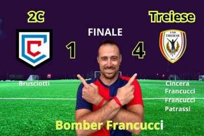 Seconda F: in anticipo la Treise sbanca la 2C con doppietta di Francucci, Cincera e Patrassi