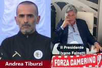 Camerino calcio: Il presidente Falzetti da piena fiducia a mister Andrea Tiburzi