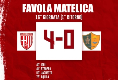 Promozione B: il Matelica non conosce ostacoli e fa 7 su 7